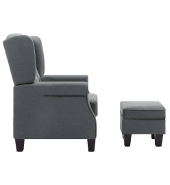 Fauteuil avec repose-pied Gris clair Tissu