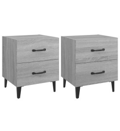 Tables de chevet 2 pcs Sonoma gris 40x35x47,5 cm