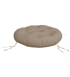 Coussin rond taupe Ø 60 x11 cm tissu oxford