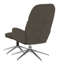 Chaise de relaxation avec tabouret Gris foncé Similicuir daim