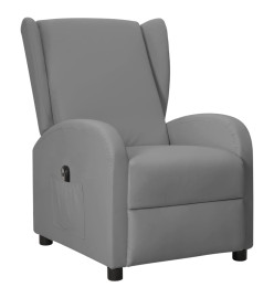 Fauteuil inclinable électrique à oreilles Gris Similicuir