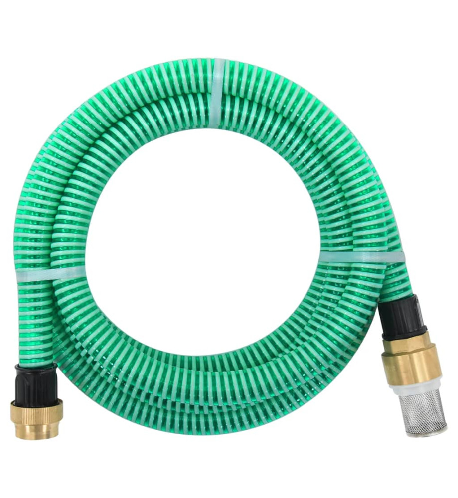 Tuyau d'aspiration avec raccords en laiton vert 1,1" 15 m PVC