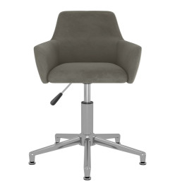 Chaise pivotante de bureau Gris foncé Velours