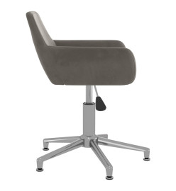 Chaise pivotante de bureau Gris foncé Velours