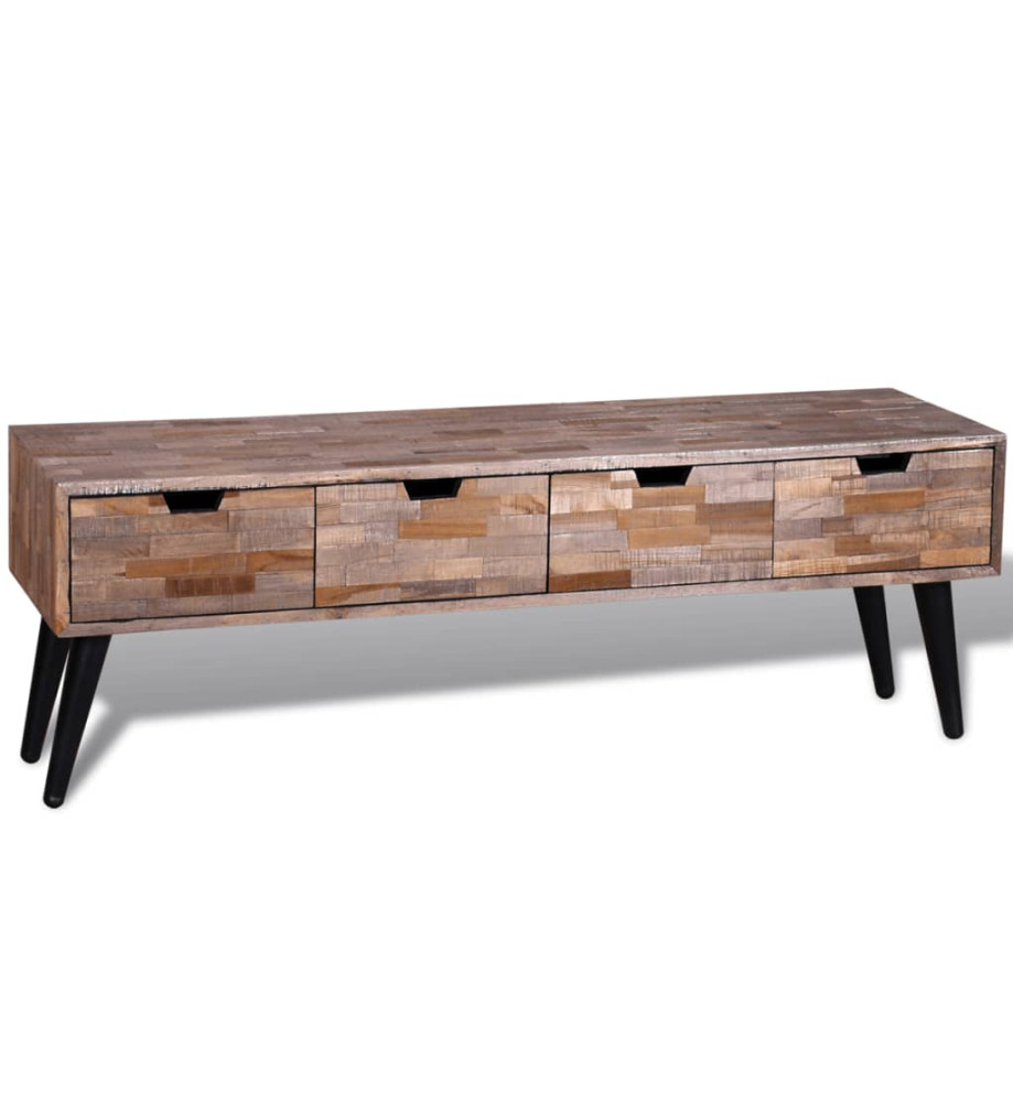 Table console TV avec 4 tiroirs Bois de teck recyclé