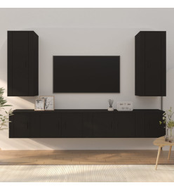 Ensemble de meubles TV 6 pcs Noir Bois d'ingénierie