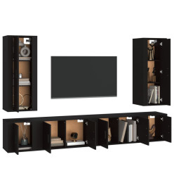 Ensemble de meubles TV 6 pcs Noir Bois d'ingénierie