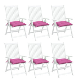 Coussins de chaise 6 pcs rose 50x50x7 cm tissu oxford