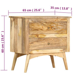 Table de chevet 65 x 35 x 60 cm Bois de manguier massif