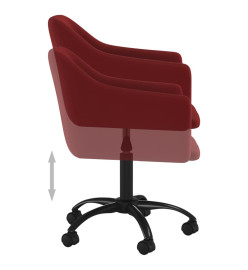 Chaises pivotantes salle à manger 2 pcs Rouge bordeaux Velours