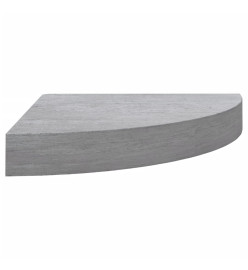 Étagères d'angle murales 2 pcs Gris béton 35x35x3,8 cm MDF