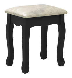 Ensemble de coiffeuse et tabouret Noir 100x40x146 cm Paulownia