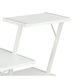 Bureau avec étagère Blanc 116x50x93 cm