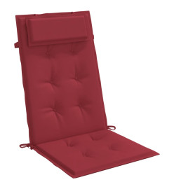 Coussins de chaise à dossier haut lot de 2 rouge bordeaux