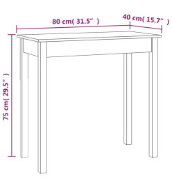 Table console Noir 80x40x75 cm Bois massif de pin