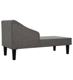 Chaise longue avec traversin gris foncé tissu