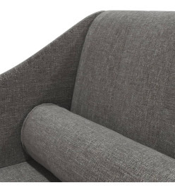 Chaise longue avec traversin gris foncé tissu