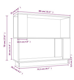 Bibliothèque/Séparateur de pièce 80x25x70 cm Bois de pin solide