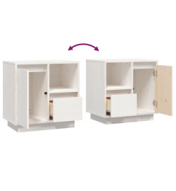 Tables de chevet 2 pcs Blanc 50x34x50 cm Bois de pin massif