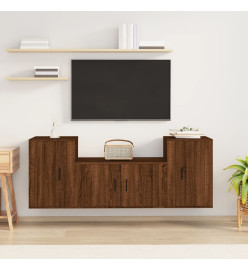 Ensemble de meubles TV 3 pcs Chêne marron Bois d'ingénierie