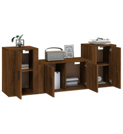 Ensemble de meubles TV 3 pcs Chêne marron Bois d'ingénierie