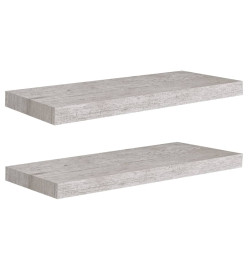 Étagères murales flottantes 2 pcs Gris béton 60x23,5x3,8 cm MDF