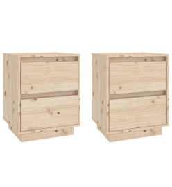 Tables de chevet 2 pcs 40x35x50 cm Bois de pin solide