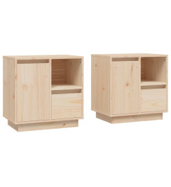 Tables de chevet 2 pcs 50x34x50 cm Bois de pin massif