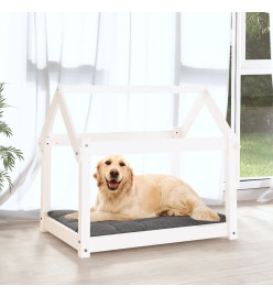 Lit pour chien Blanc 81x60x70 cm Bois de pin solide