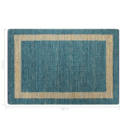 Tapis fait à la main Jute Bleu 120x180 cm