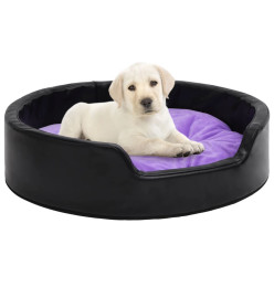 Lit pour chiens Noir et violet 99x89x21cm Peluche et similicuir