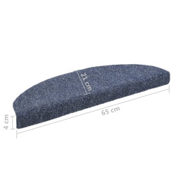 Tapis autoadhésifs de marches 10 pcs Bleu 65x21x4 cm Aiguilleté