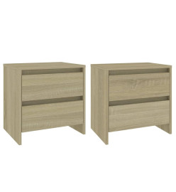 Tables de chevet 2 pcs Chêne sonoma 45x34,5x44,5 cm Aggloméré