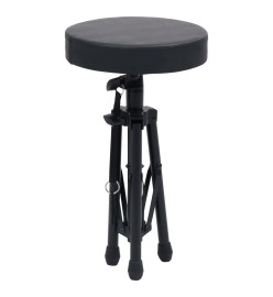 Tabouret à tambour réglable Noir Rond