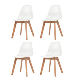 Chaises à manger lot de 4 Blanc Plastique