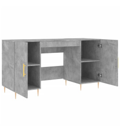 Bureau gris béton 140x50x75 cm bois d'ingénierie