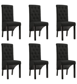 Chaises à manger lot de 6 noir tissu