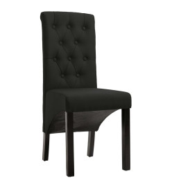 Chaises à manger lot de 6 noir tissu