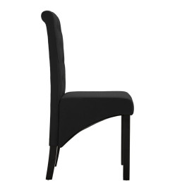 Chaises à manger lot de 6 noir tissu