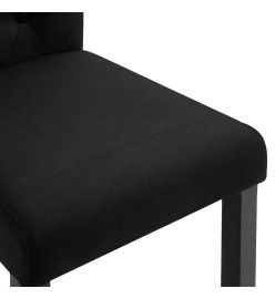 Chaises à manger lot de 6 noir tissu