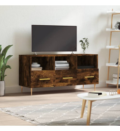 Meuble TV chêne fumé 102x36x50 cm bois d'ingénierie