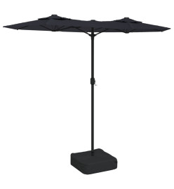 Parasol à double tête avec LED noir 316x240 cm