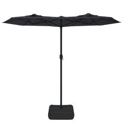 Parasol à double tête avec LED noir 316x240 cm