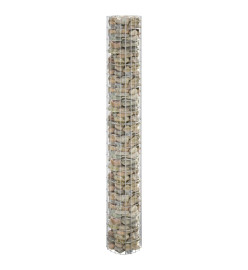 Poteau à gabion circulaire Acier galvanisé Ø30x200 cm