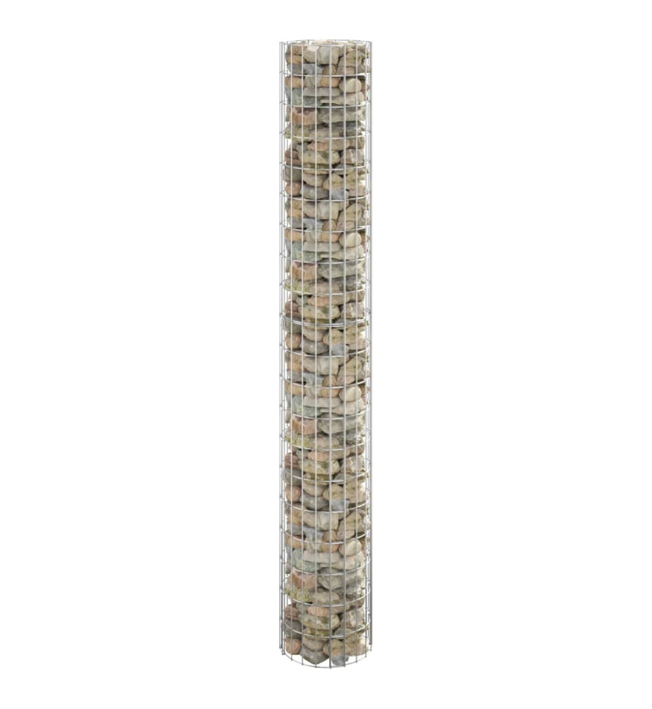 Poteau à gabion circulaire Acier galvanisé Ø30x200 cm