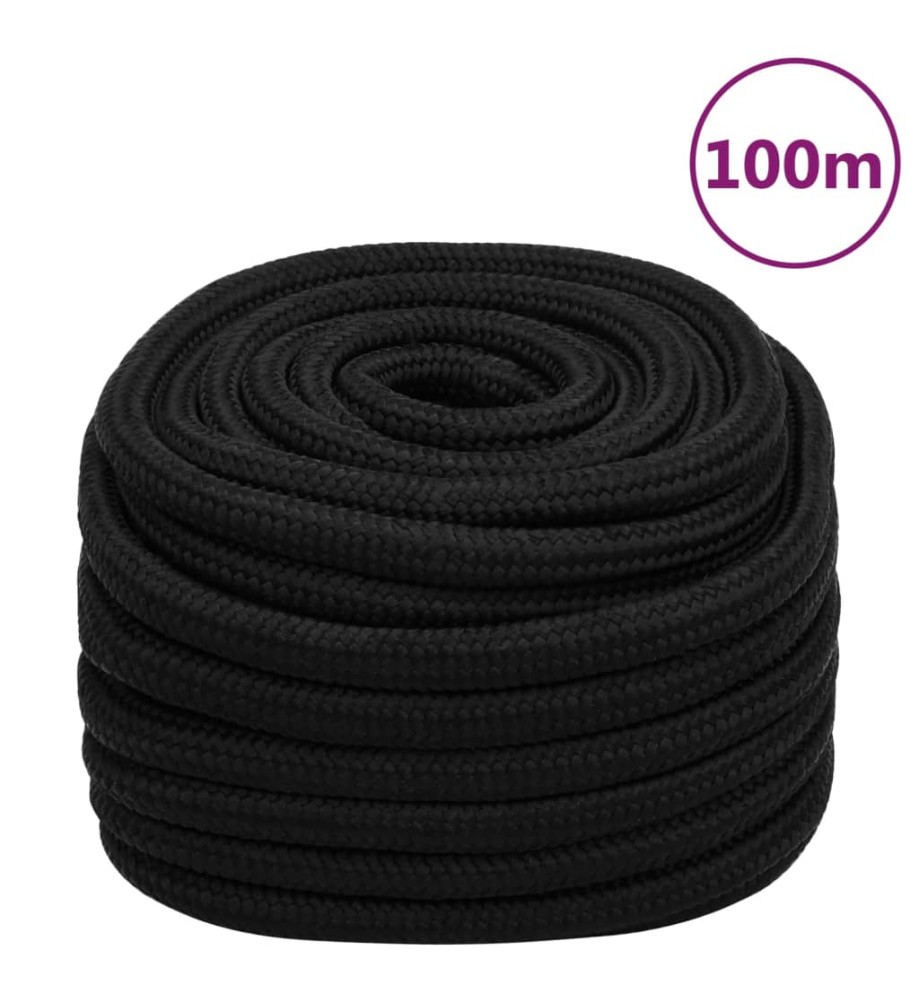 Corde de travail Noir 20 mm 100 m Polyester