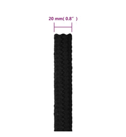 Corde de travail Noir 20 mm 100 m Polyester