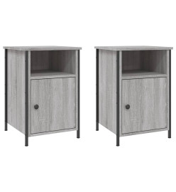 Tables de chevet 2 pcs sonoma gris 40x42x60cm bois d'ingénierie