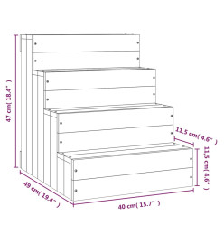 Escalier pour animaux de compagnie Gris 40x49x47 cm Bois de pin