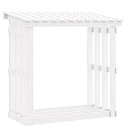 Support pour bois de chauffage Blanc 108x64,5x109cm Bois de pin